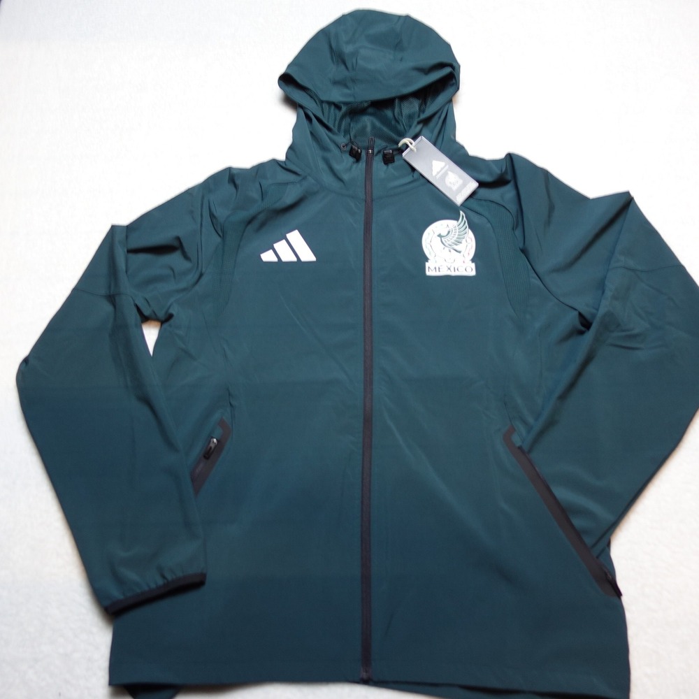 Adidas Windbreaker Jacket Mens L Aurora Ivy Mexico FMF Full Zip JZ6486